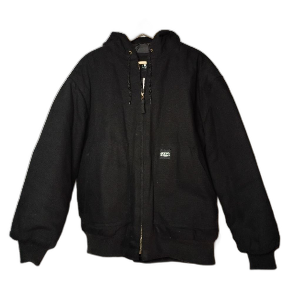 Vintage Key Hooded Work Jacket Black XLR Excellent Condition